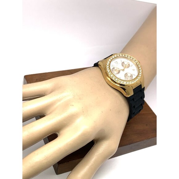 Invicta Women\'s Watch 1643 Angel Quartz White Dial Gold Black Rubber Strap 38mm main image 14
